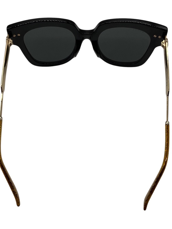 GUCCI BLACK / GOLD / RED / GREEN WEB DETAIL GG LOGO OVERSIZED ACETATE AND METAL main image 5